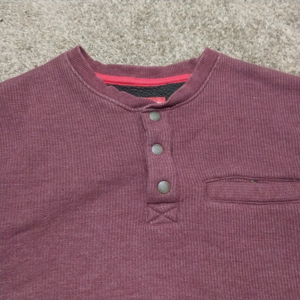 Coleman Men's Sherpa Lined Thermal Henley Pullover Maroon Size Large